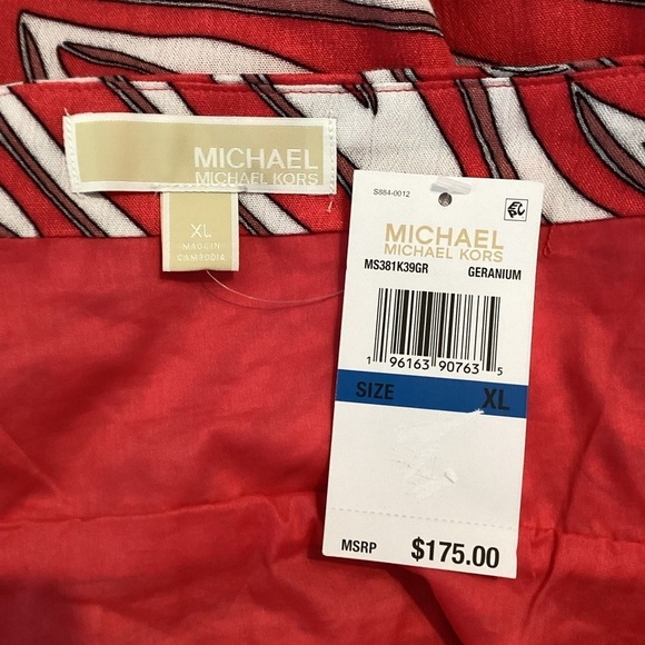 Michael Michael Kors Zebra Print Midi Dress Geranium Red Sleeveless XL - Picture 6 of 7